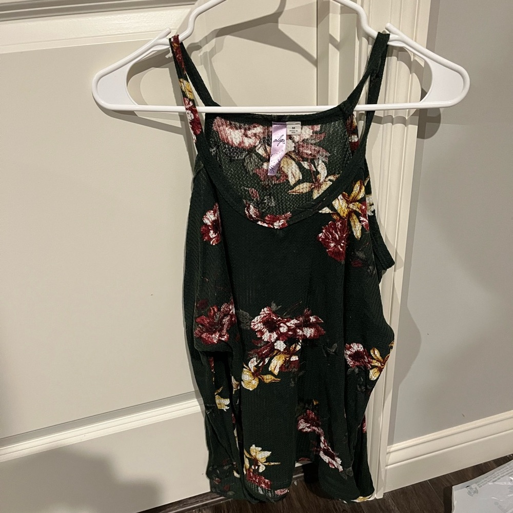 Floral Print Off The Shoulder Women's Top